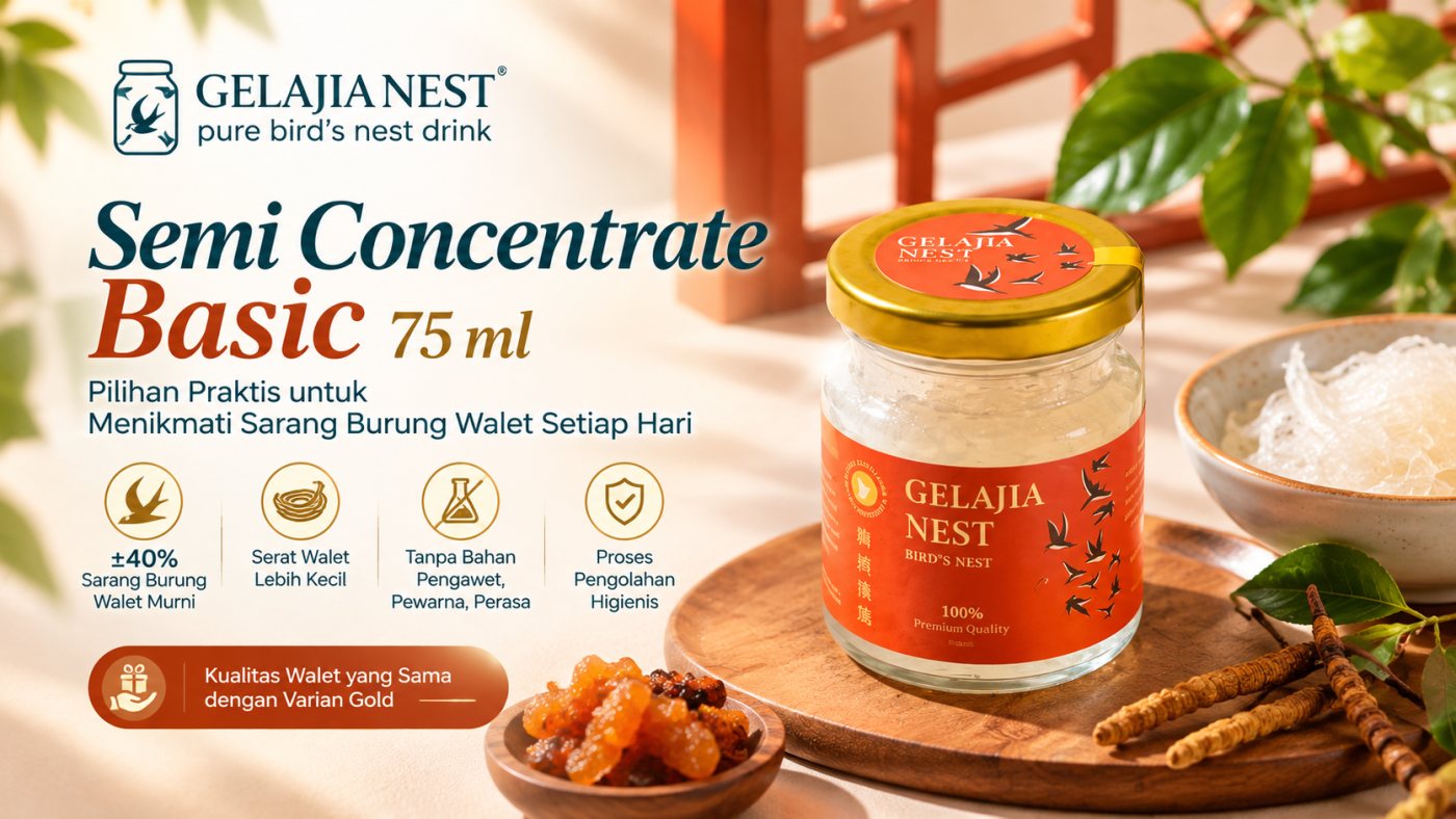 Gelajianest Semi Concentrate Basic 75 ml – Minuman Sarang Burung Walet untuk Konsumsi Harian